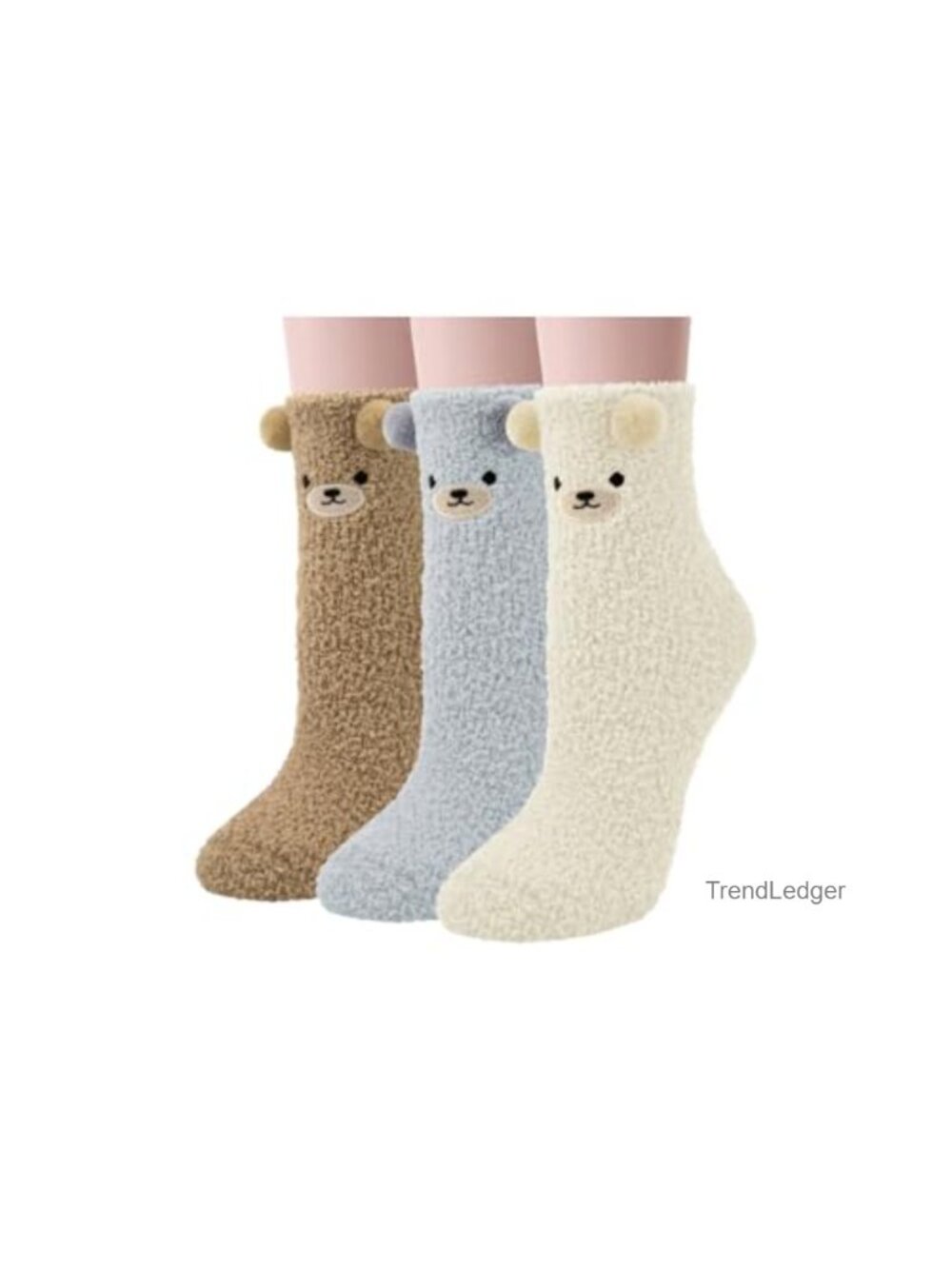 Fuzzy Animal Socks Soft Plush Cozy Slipper Socks Winter Warm 3 Pairs